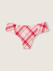 Victoria's Secret PINK Light Ivory and Red Plaid NoShow Thong Knickers - Image 1 of 2