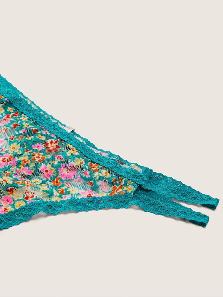 Victoria's Secret PINK Green Strappy Lace Thong Knickers - Image 2 of 2 Victoria's Secret PINK Green Strappy Lace Thong Knickers - Image 2 of 2