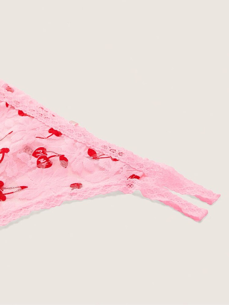 Victoria's Secret Pink Lace Strappy Thong - Image 2 of 2 Victoria's Secret Pink Lace Strappy Thong - Image 2 of 2