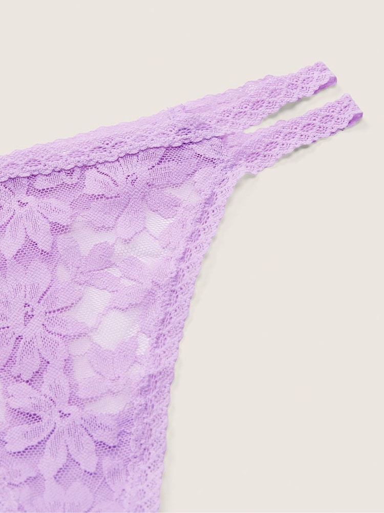 Victoria's Secret PINK Petal Purple Strappy Lace Thong Knickers - Image 2 of 2 Victoria's Secret PINK Petal Purple Strappy Lace Thong Knickers - Image 2 of 2