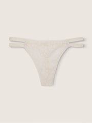 Victoria's Secret PINK Coconut White Strappy Lace Thong Knickers - Image 1 of 2