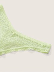 Victoria's Secret PINK Icy Lime Green Lace Logo Thong Knickers - Image 3 of 3