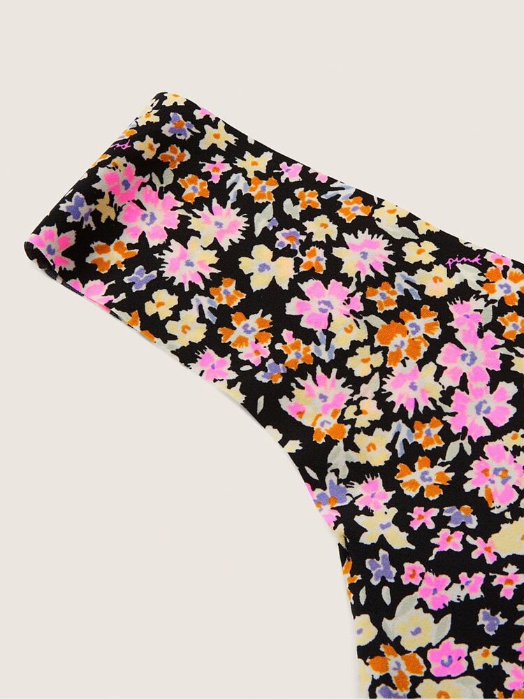 Victoria's Secret PINK Pure Black Ditsy Floral No Show Thong Knickers - Image 2 of 2 Victoria's Secret PINK Pure Black Ditsy Floral No Show Thong Knickers - Image 2 of 2