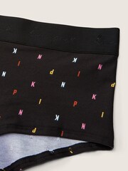 Victoria's Secret PINK Pure Black Mini Logo Cotton Logo Short Knicker - Image 2 of 2
