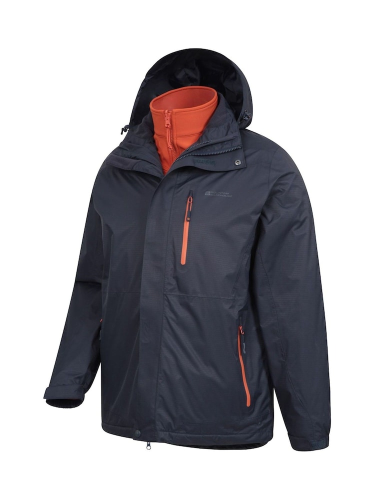 Mountain Warehouse Blue Bracken Extreme 3 In 1 Mens Waterproof Jacket - Image 5 of 5