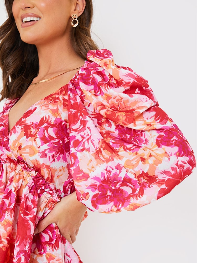 In The Style Pink Natasha Sandhu Puff Sleeve Blouse - Image 4 of 5