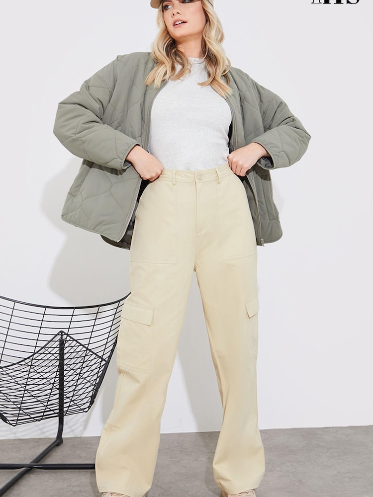 In The Style Stone Straight Leg Cargo Trousers - Image 2 of 3