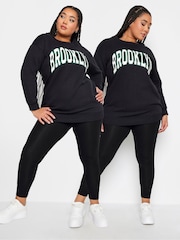 Yours Curve Black 2 Pack Soft Touch Viscose Leggings - Image 1 of 5