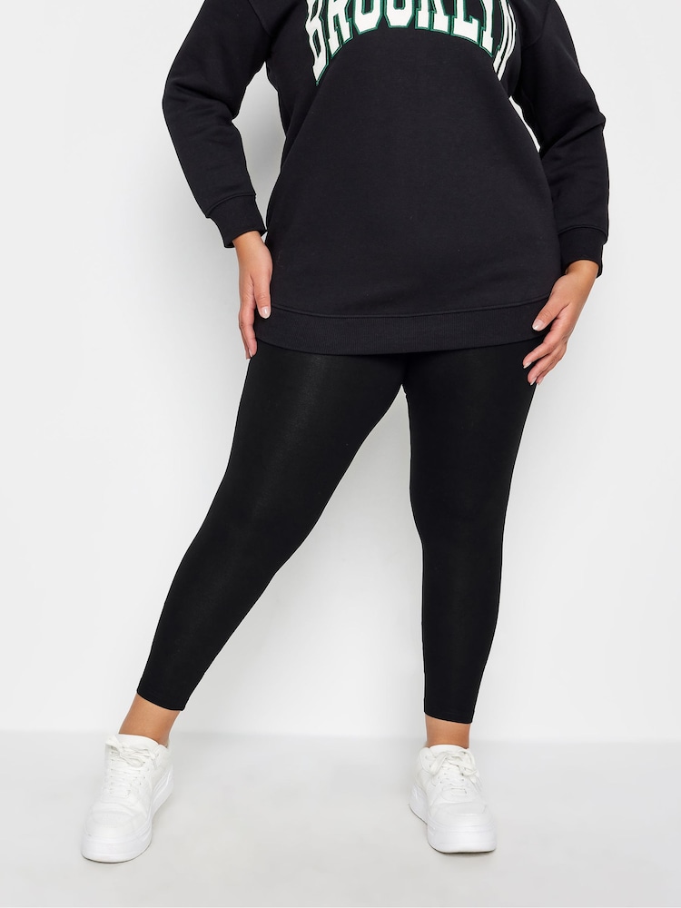 Yours Curve Black 2 Pack Soft Touch Viscose Leggings - Image 2 of 5