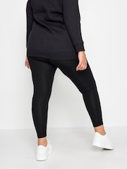 Yours Curve Black 2 Pack Soft Touch Viscose Leggings - Image 4 of 5