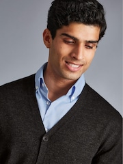 Коричневый - Кардиган из мериносовой шерсти Charles Tyrwhitt - Изображение 2 из 5