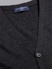 Коричневый - Кардиган из мериносовой шерсти Charles Tyrwhitt - Изображение 4 из 5