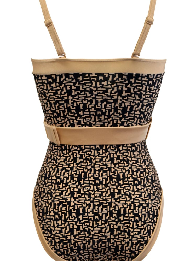 Pour Moi Black Casablanca Removable Straps Belted Control Swimsuit - Image 5 of 5