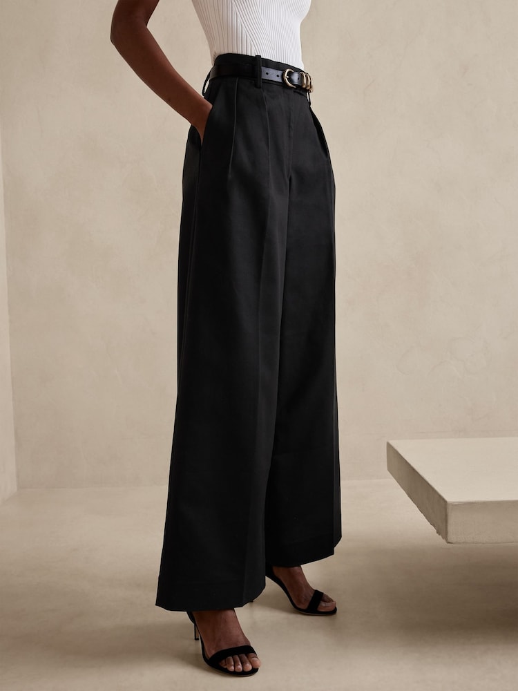 Banana Republic Black Cruise Wide Leg Trousers - Image 2 of 2 Banana Republic Black Cruise Wide Leg Trousers - Image 2 of 2