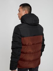 Blend Red Retro 2 Coluor Puffa Coat - Image 2 of 5