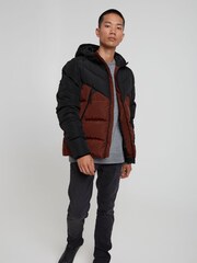 Blend Red Retro 2 Coluor Puffa Coat - Image 3 of 5