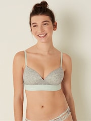 Victoria's Secret PINK Heather Charcoal Grey Non Wired Push Up Smooth T-Shirt Bra - Image 1 of 5