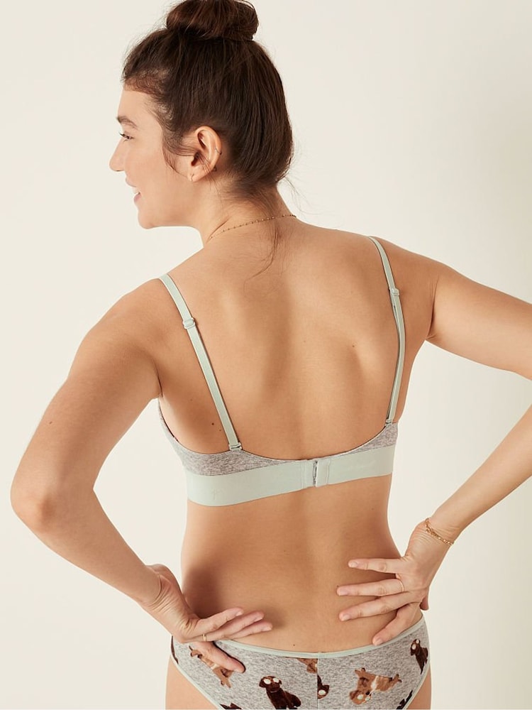 Victoria's Secret PINK Heather Charcoal Grey Non Wired Push Up Smooth T-Shirt Bra - Image 2 of 5