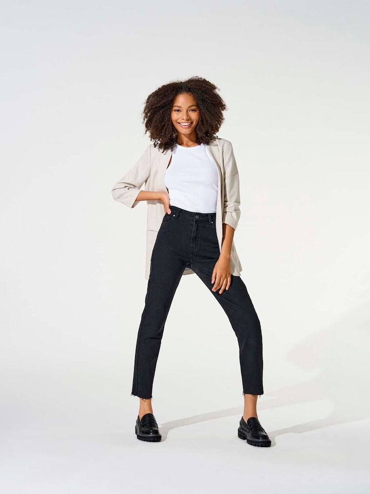 ONLY Black High Waisted Mom Jean - Image 1 of 5