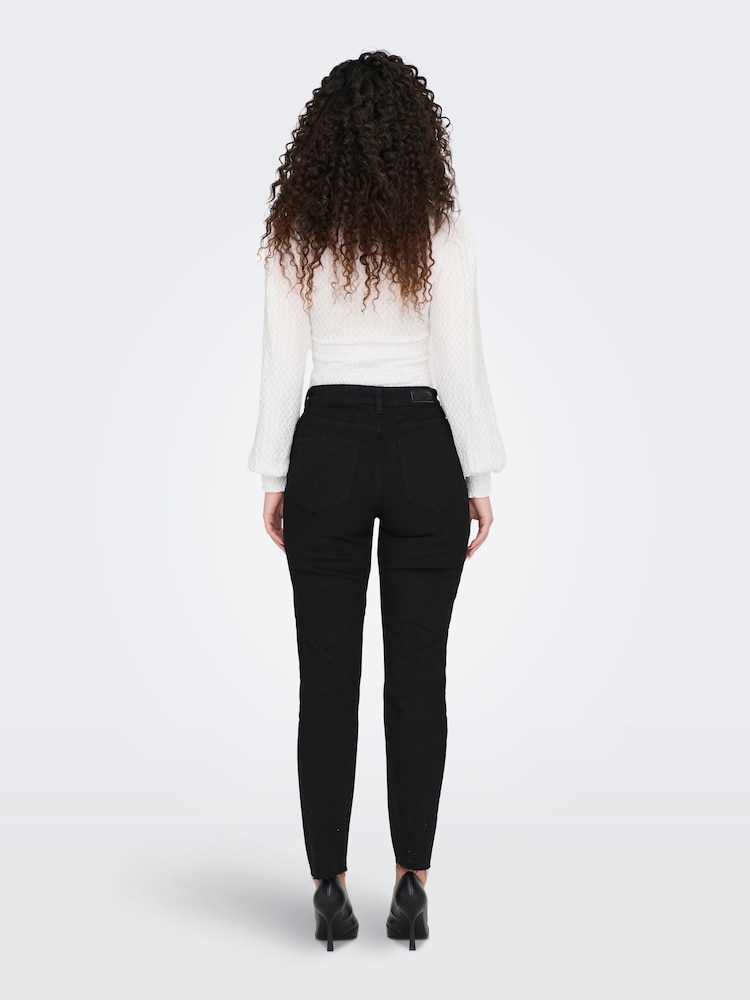 ONLY Black High Waisted Mom Jean - Image 2 of 5