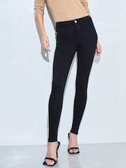 Lipsy Black Petite Mid Rise Stretch Skinny Jeans - Image 1 of 4