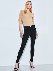 Lipsy Black Petite Mid Rise Stretch Skinny Jeans - Image 4 of 4