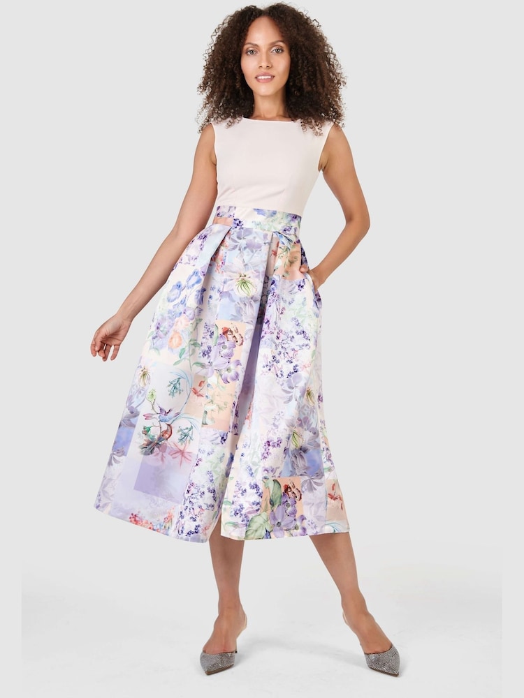Closet Purple Full Skirt Dress - Image 1 of 4 Closet Purple Full Skirt Dress - Image 1 of 4
