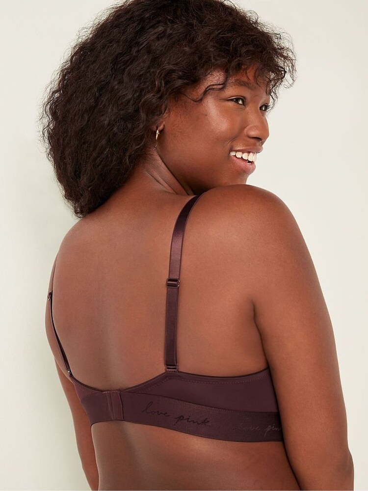 Victoria's Secret PINK Brown Burnt Umber Smooth Non Wired Push Up T-Shirt Bra - Image 2 of 6
