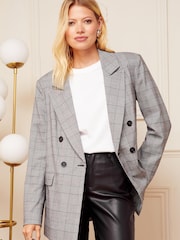 Love & Roses Grey Double Breasted Tailored Blazer - Image 1 of 4
