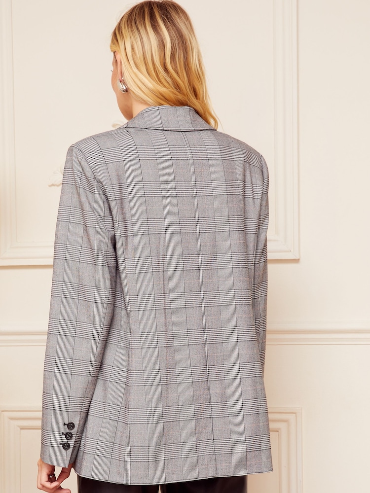 Love & Roses Grey Double Breasted Tailored Blazer - Image 2 of 4