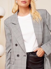 Love & Roses Grey Double Breasted Tailored Blazer - Image 4 of 4