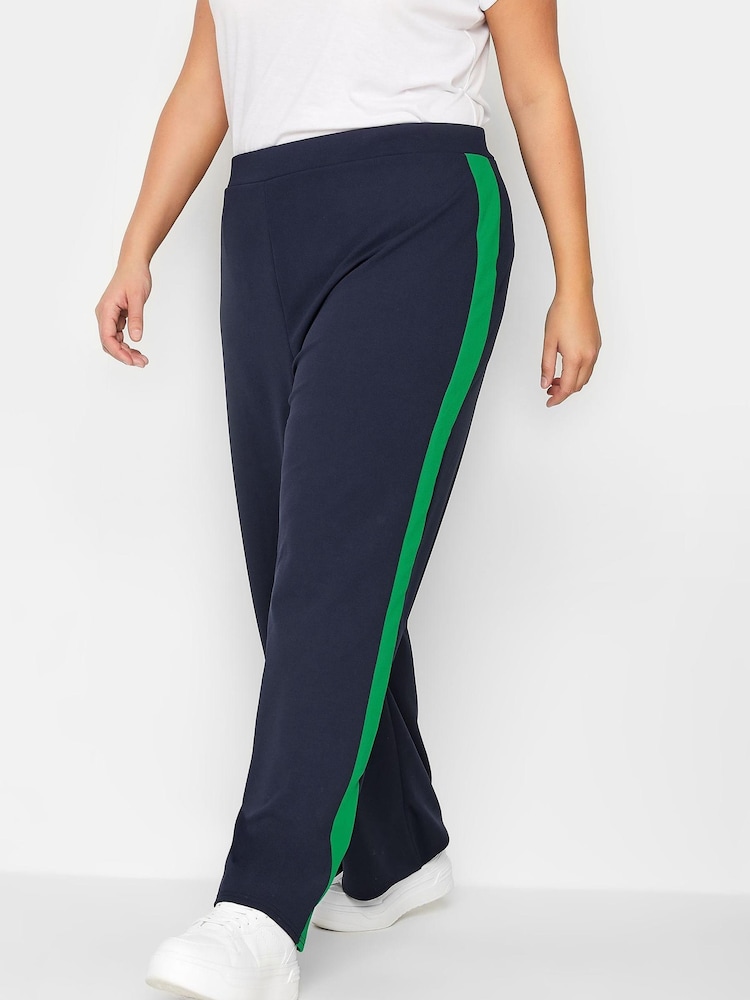 Yours Curve Blue Super Wide Trouser - Image 1 of 4