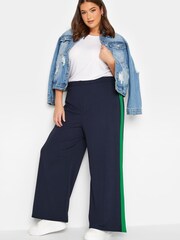 Yours Curve Blue Super Wide Trouser - Image 2 of 4