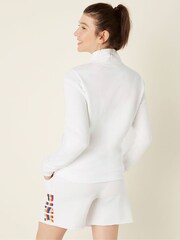 Victoria's Secret PINK Optic White Rainbow Logo Everyday Lounge Perfect QuarterZip Fleece - Image 2 of 4