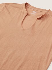 Victoria's Secret PINK Mocha Latte Nude Campus Short Sleeve Notch Neck T-Shirt - Image 4 of 4