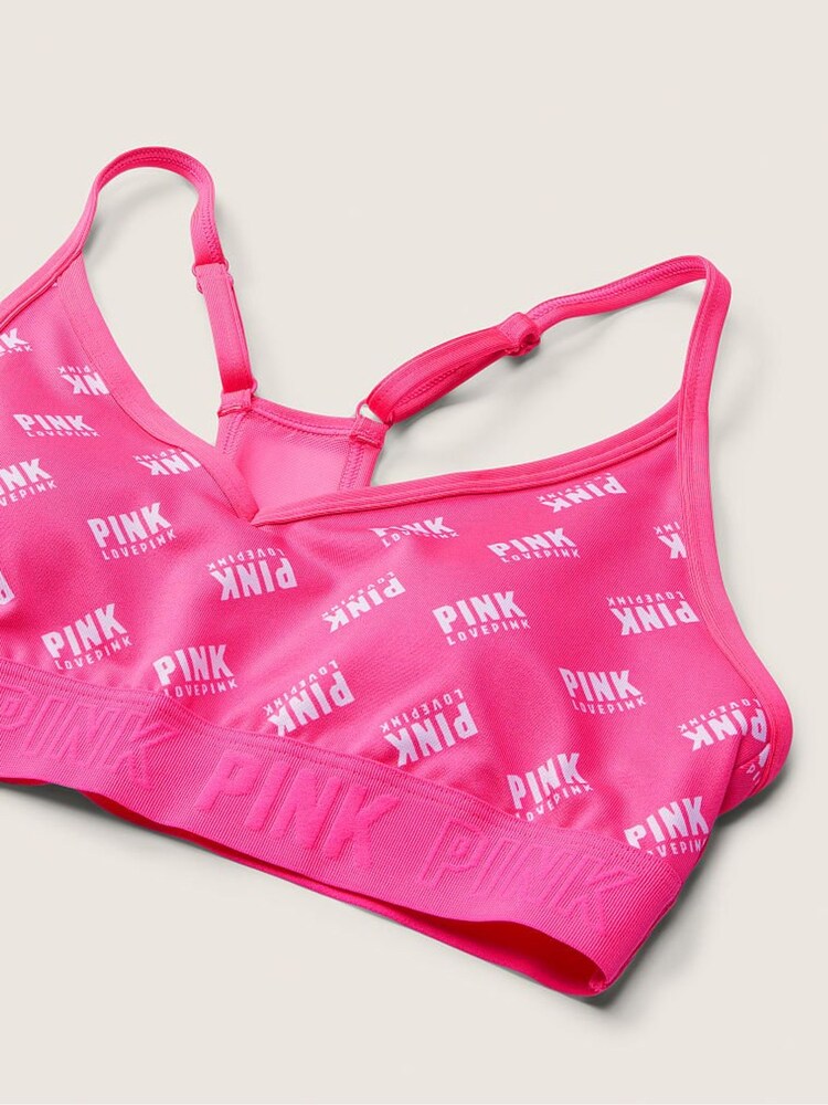 Victoria's Secret PINK Capri Pink Logo Lightly Lined Low Impact Sports Bra - Image 4 of 4 Victoria's Secret PINK Capri Pink Logo Lightly Lined Low Impact Sports Bra - Image 4 of 4