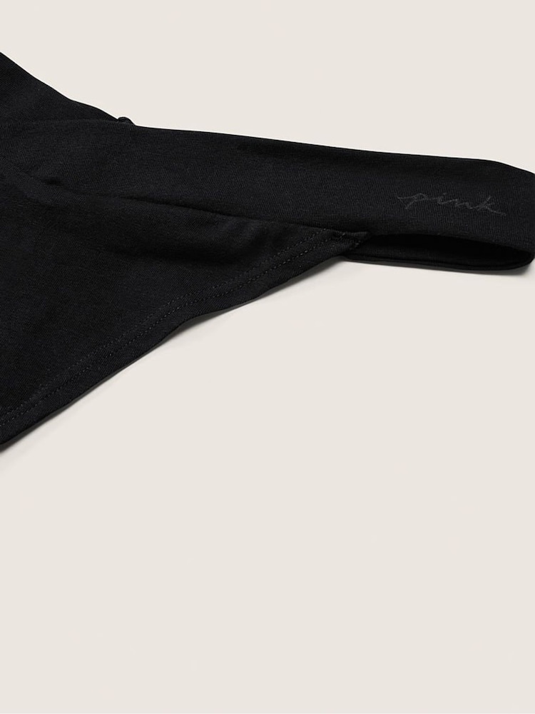 Victoria's Secret PINK Black Cotton Thong Knickers - Image 3 of 3