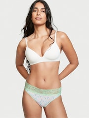Victoria's Secret Lace Waist Cotton High Leg Brief Panty - Image 1 of 3