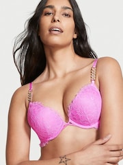 Victoria's Secret Berry Gelato Pink Add 2 Cups Lace Push Up Bra - Image 1 of 1