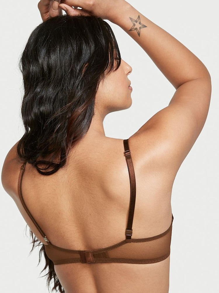Victoria's Secret Dark Brown Lace Plunge Push Up Bra - Image 2 of 4 Victoria's Secret Dark Brown Lace Plunge Push Up Bra - Image 2 of 4
