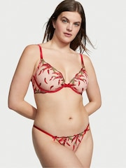 Victoria's Secret Fiery Embroidery Chili Pepper Embroidery Thong Knickers - Image 1 of 1