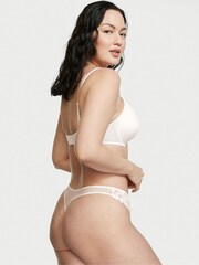 Victoria's Secret Coconut White Floral Embroidered Thong Knickers - Image 2 of 4