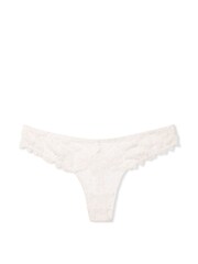 Victoria's Secret Coconut White Floral Embroidered Thong Knickers - Image 4 of 4