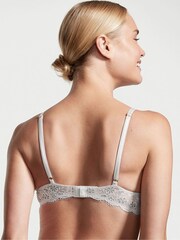 Victoria's Secret Lucky Stars Grey Lace Plunge Lightly Lined Half Pad Bra - Image 2 of 4