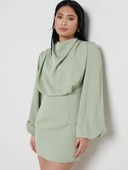 Pretty Lavish Mint Rachel Pleated Mini Dress - Image 2 of 4