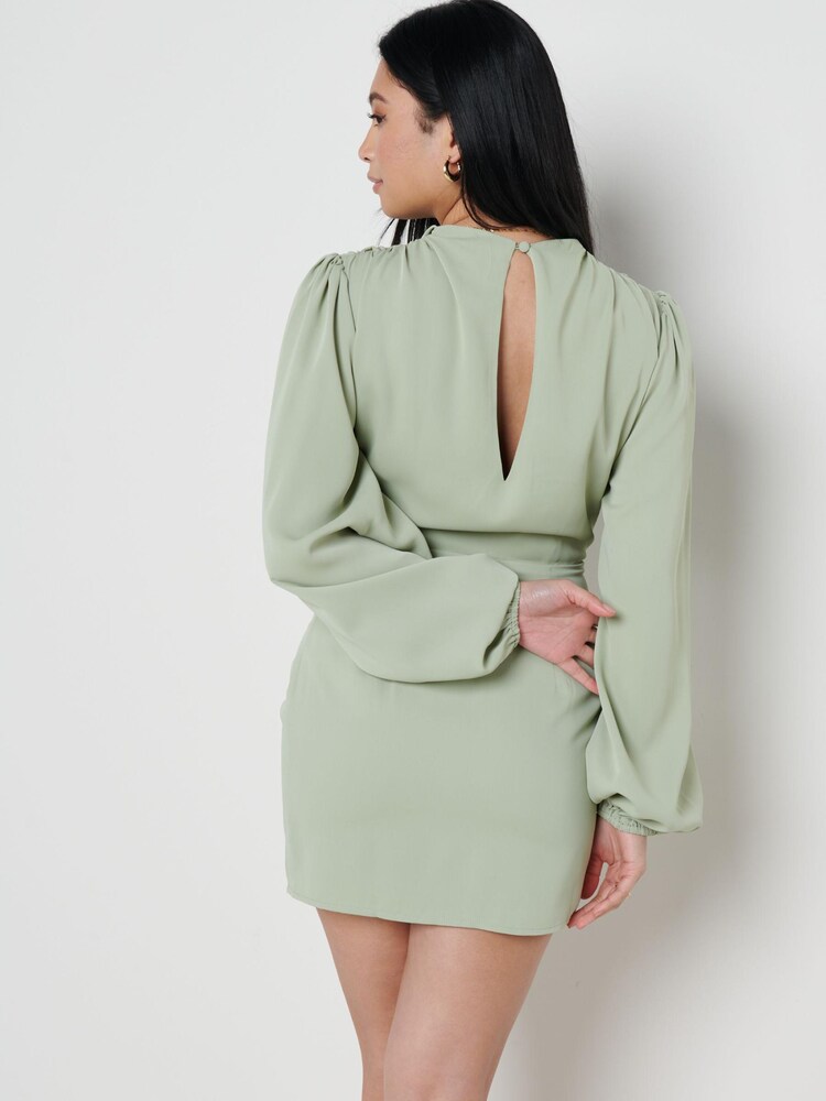 Pretty Lavish Mint Rachel Pleated Mini Dress - Image 4 of 4