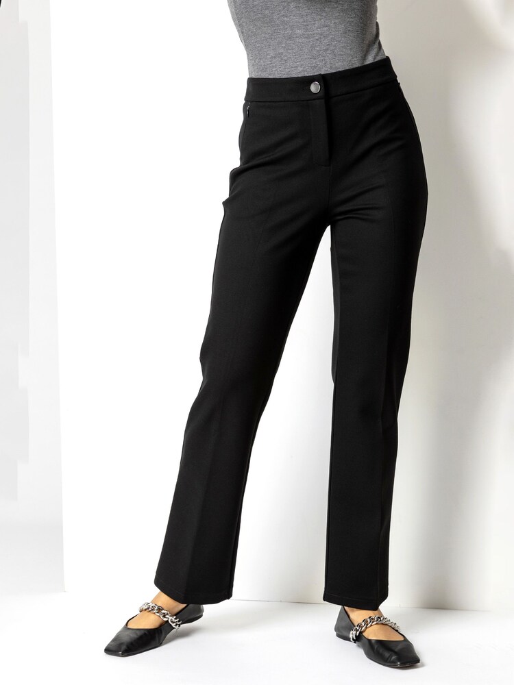 Roman Black Straight Leg Ponte Trousers - Image 1 of 2