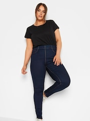 Yours Curve Blue Pull On Jenny Jeggings - Image 2 of 3