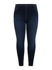 Yours Curve Blue Pull On Jenny Jeggings - Image 3 of 3