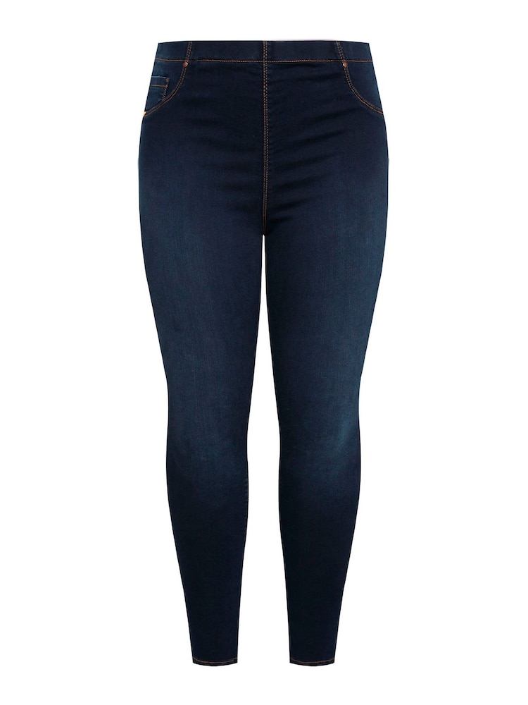 Yours Curve Blue Pull On Jenny Jeggings - Image 3 of 3